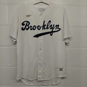 Brooklyn Dodgers Jersey Mens LARGE 42 Jackie Robinson White Nike Cooperstown